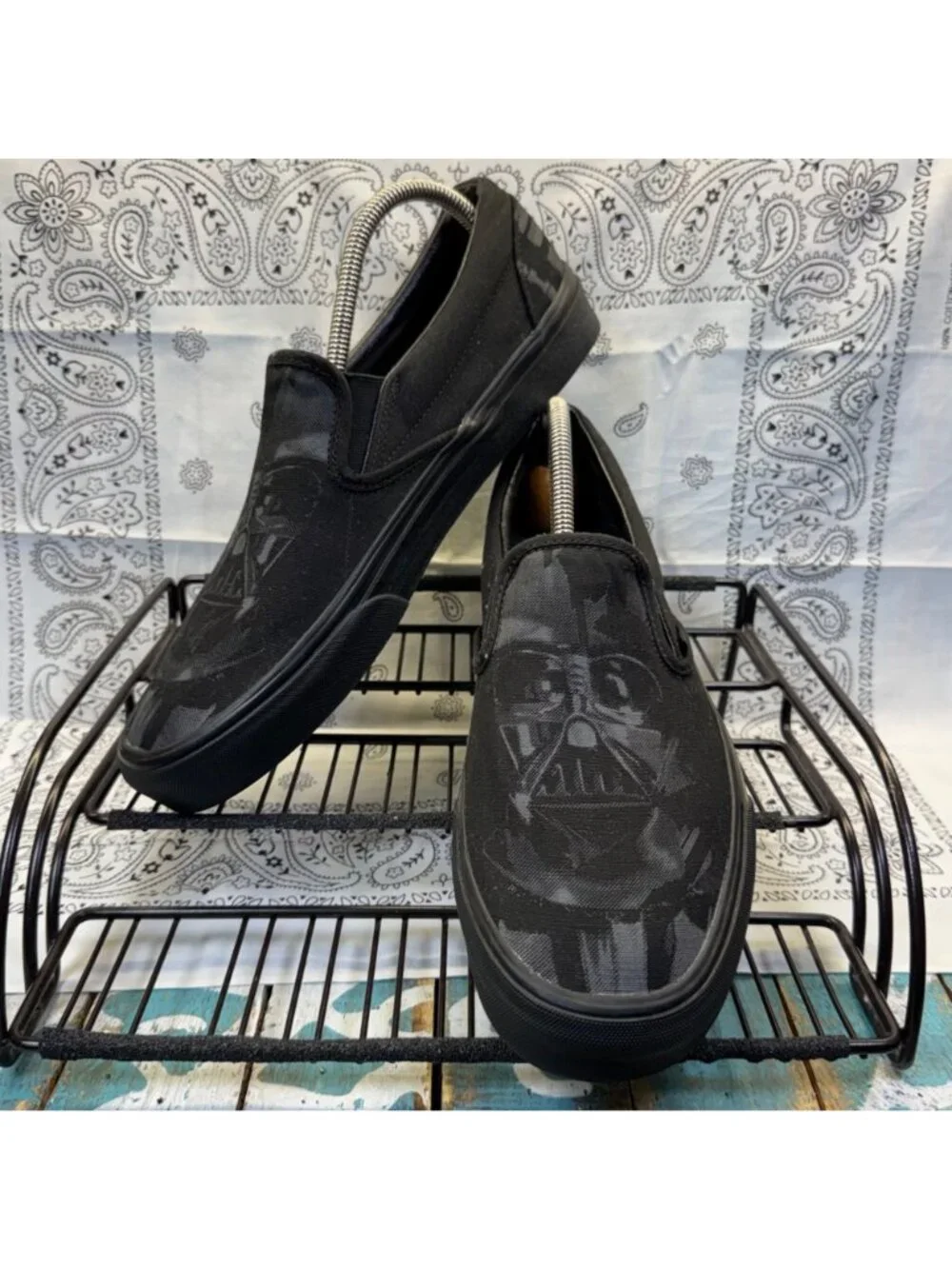 Vans x Star Wars Darth Vader Classic Slip On Shoes Black Men's Sz 10.5 EUC